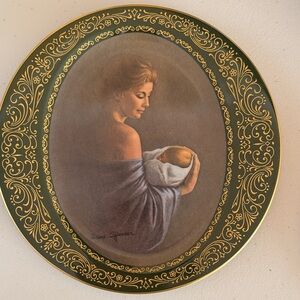 Miracle  By Irene Spencer . Artistic Plate with Gold and Brown Design